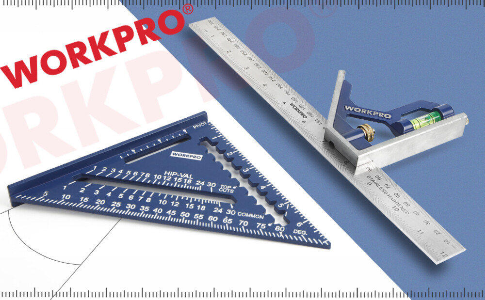 WORKPRO Rafter Square and Combination Square Tool Set Rafter Square Layout Tool