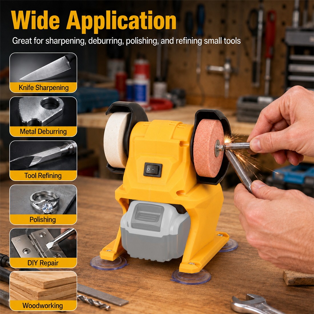 Mini Bench Grinder Polisher for Dewalt 20V Battery, Electric Belt Sander