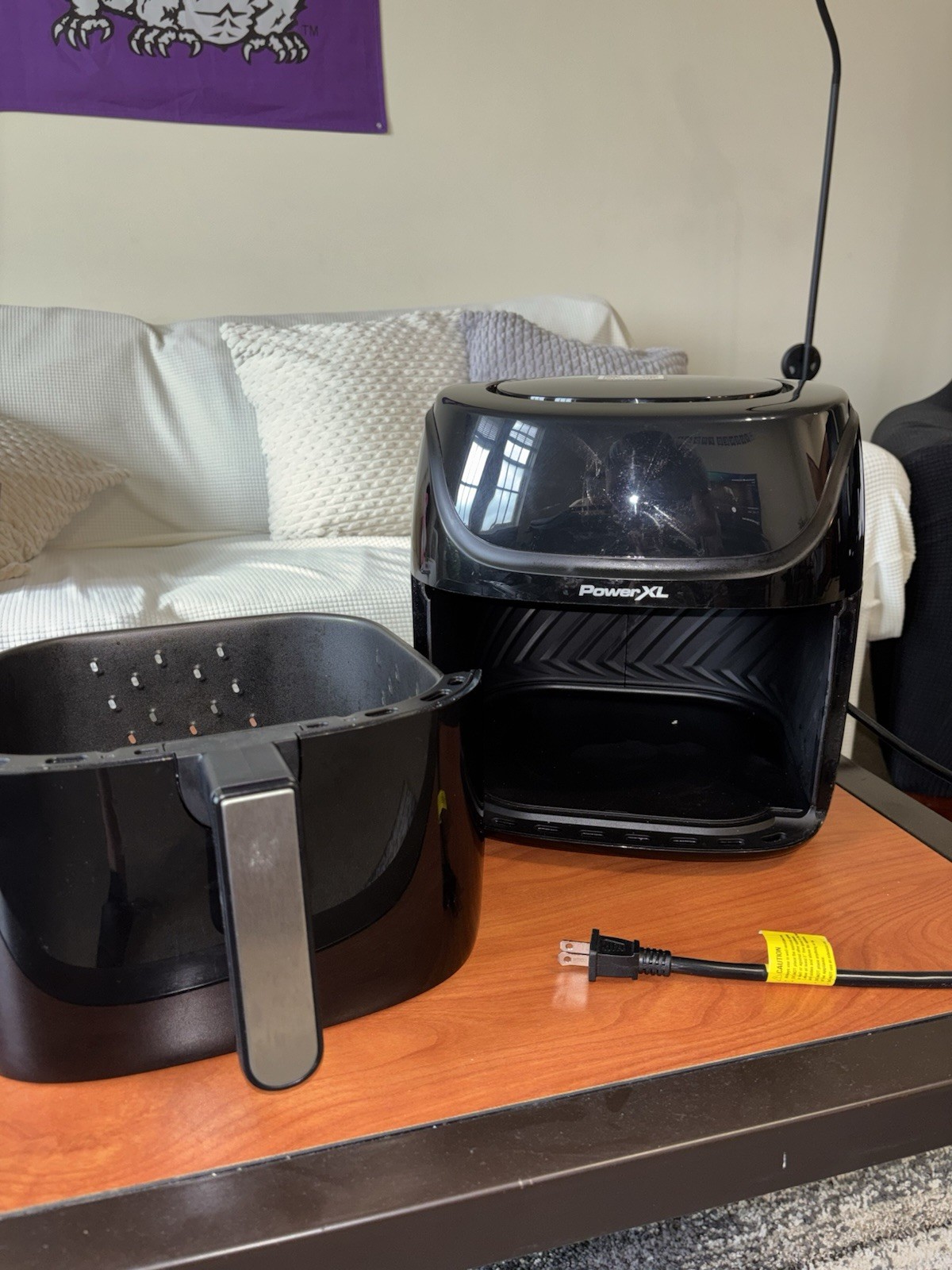 PowerXL Vortex Pro Air Fryer Black Digital Display Basket Dishwasher-Safe Parts