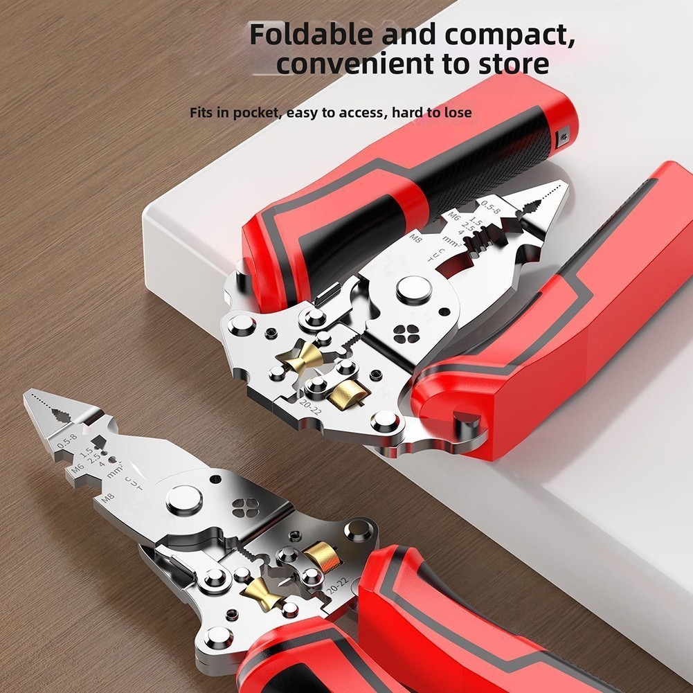 16-in-1 Wire Stripper with Voltage Detection for Stripping Twisting and Cutting