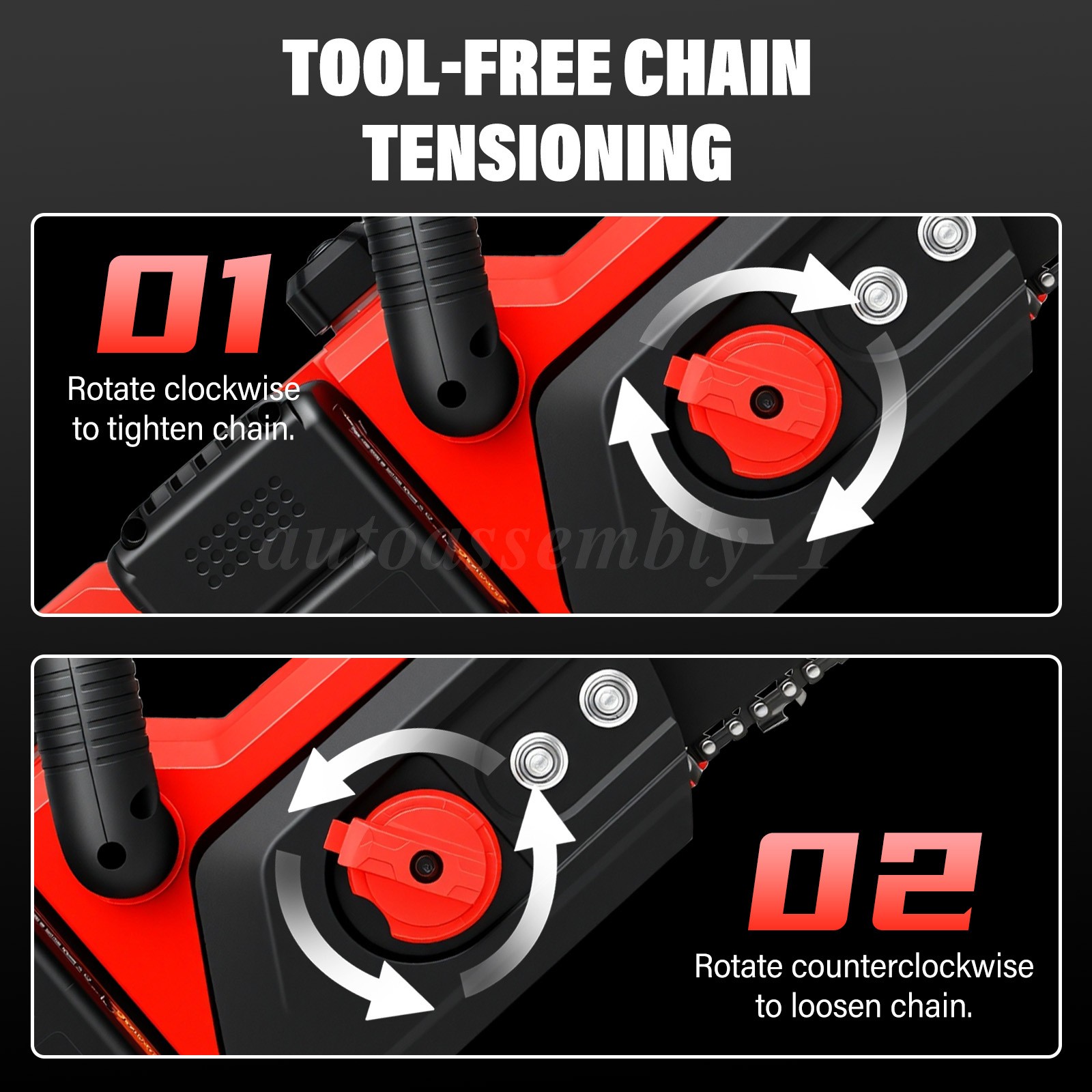 16″ Cordless Electric Chainsaw 42V Brushless Handheld Chain Saw 2Battery&Charger