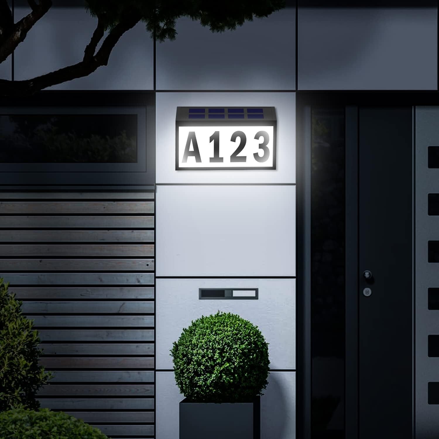 T-SUN Solar LED Light Sign House Street Door Address Plaque Number Plate Lamp US