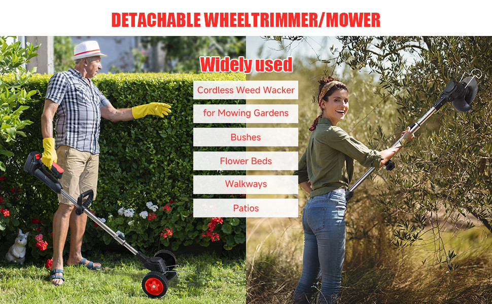 2500W Cordless Weed Eater Electric Brush Cutter Grass String Trimmer Lawn Edger