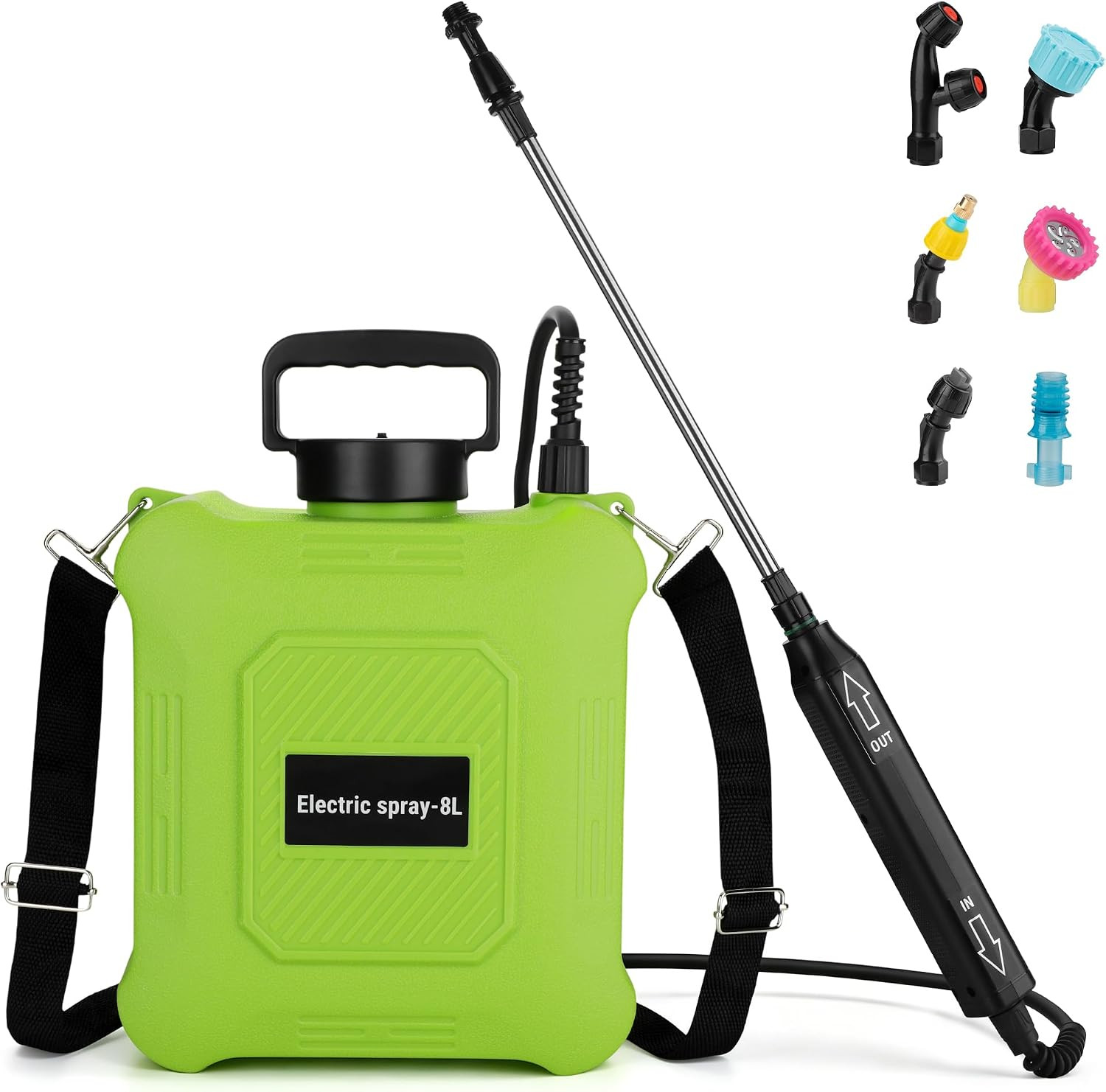 Battery Powered Sprayer 2 Gallon, Backpack Electric Pump Sprayer, Weed Sprayer w