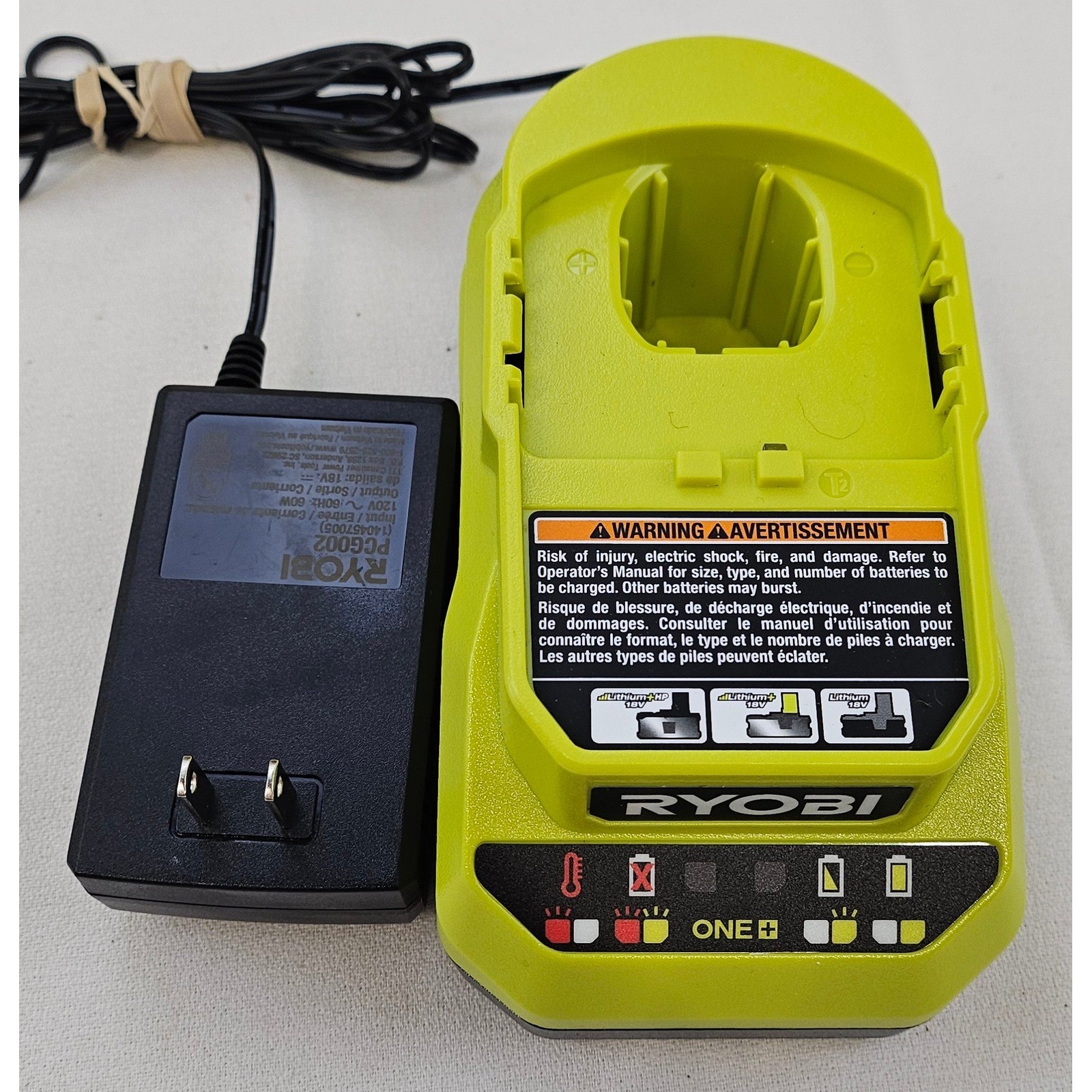 Ryobi PCG002 18V ONE+ Lithium-Ion Battery Class 2 Charger 140457005 Lot of 2
