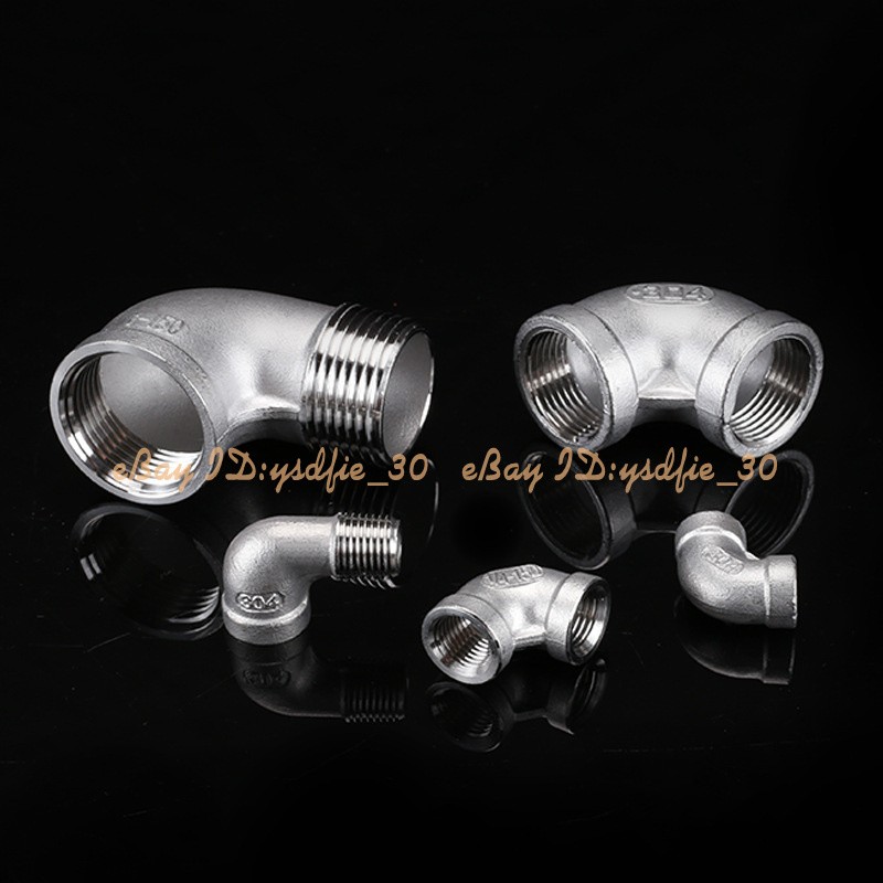 G1/8″~G1″ 304 Stainless 90° Elbow Female Male Fittings Water Pipe Connector