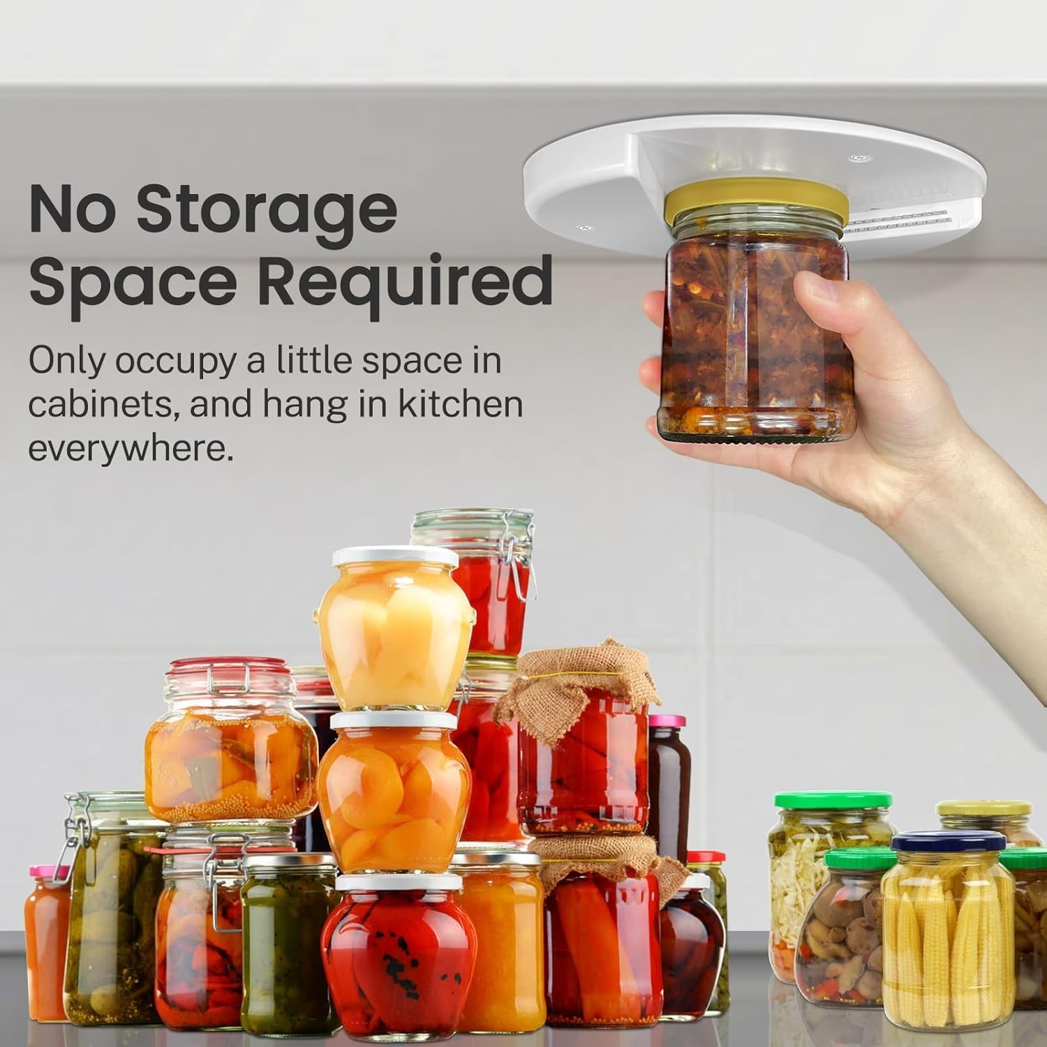 Jar Opener for Weak Hands Seniors w/ Arthritis Under Cabinet Lid Opener