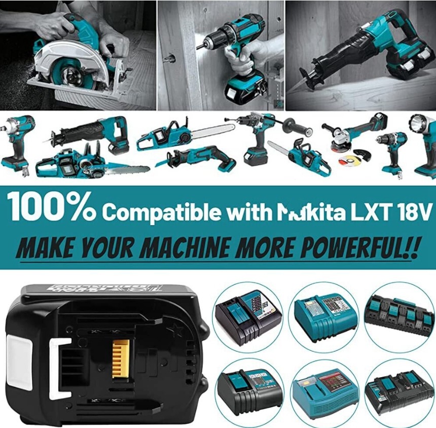 2X 8.0Ah 5Ah 18V Lithium Battery /Dual Charger For Makita BL1860 BL1830 BL1850