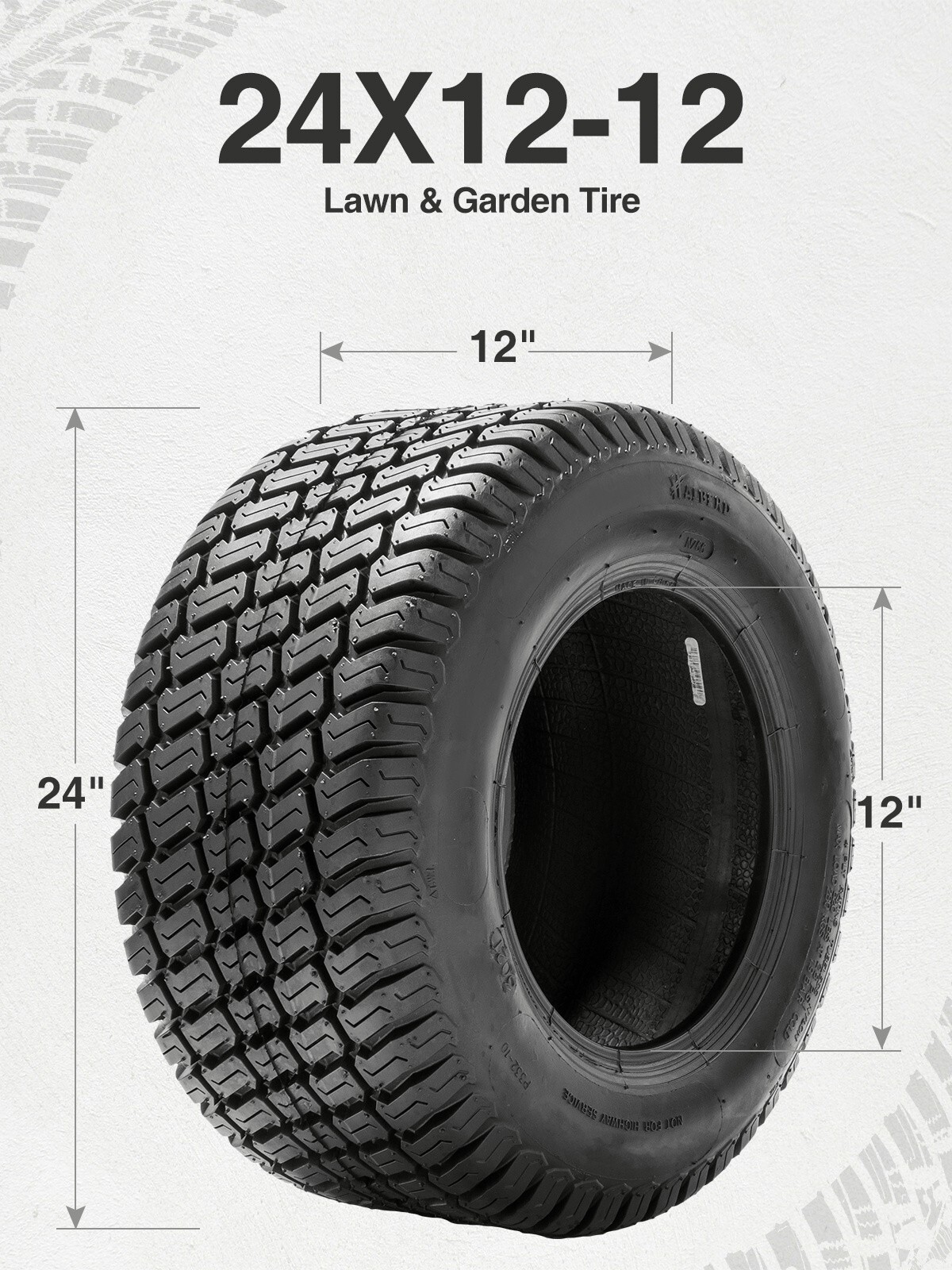 Set Of 2 24×12.00-12 Lawn Mower Tires 4Ply Heavy Duty 24×12-12 24x12x12 Tubeless