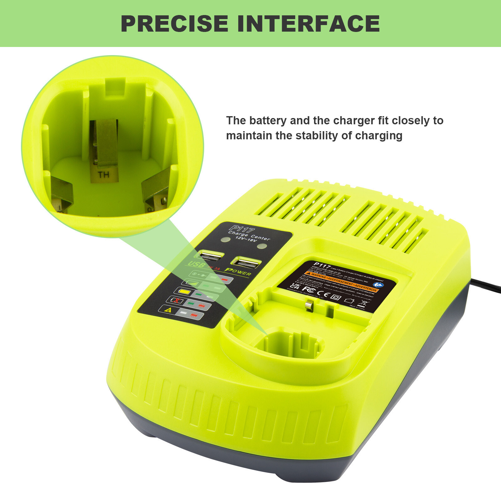 P117 For RYOBI P108 18V High Capacity P107 P103 18V Ni-Mh Li-ion Battery Charger