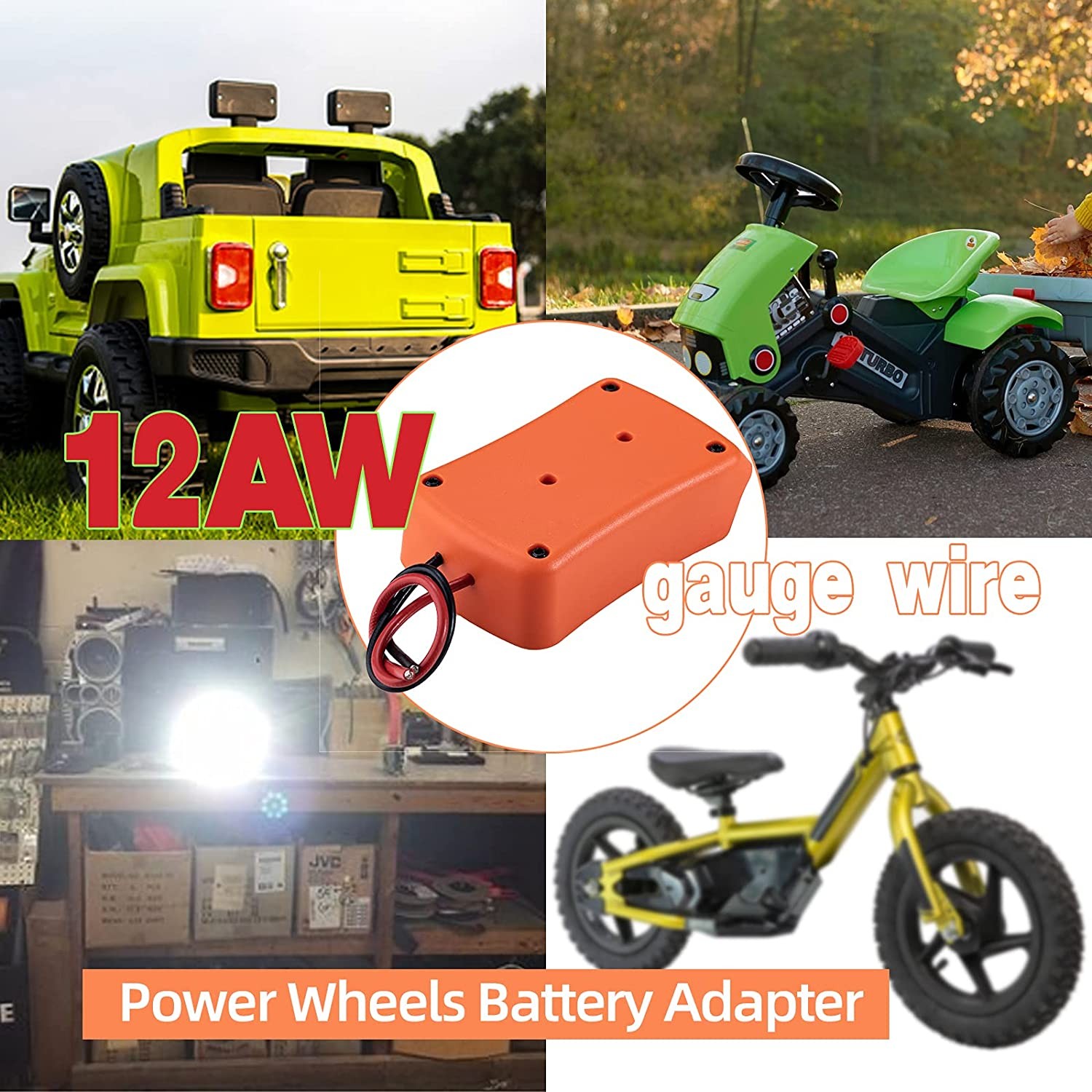 Power Wheels Adapter for Black Decker 20V Lithium Battery Dock Power Converter