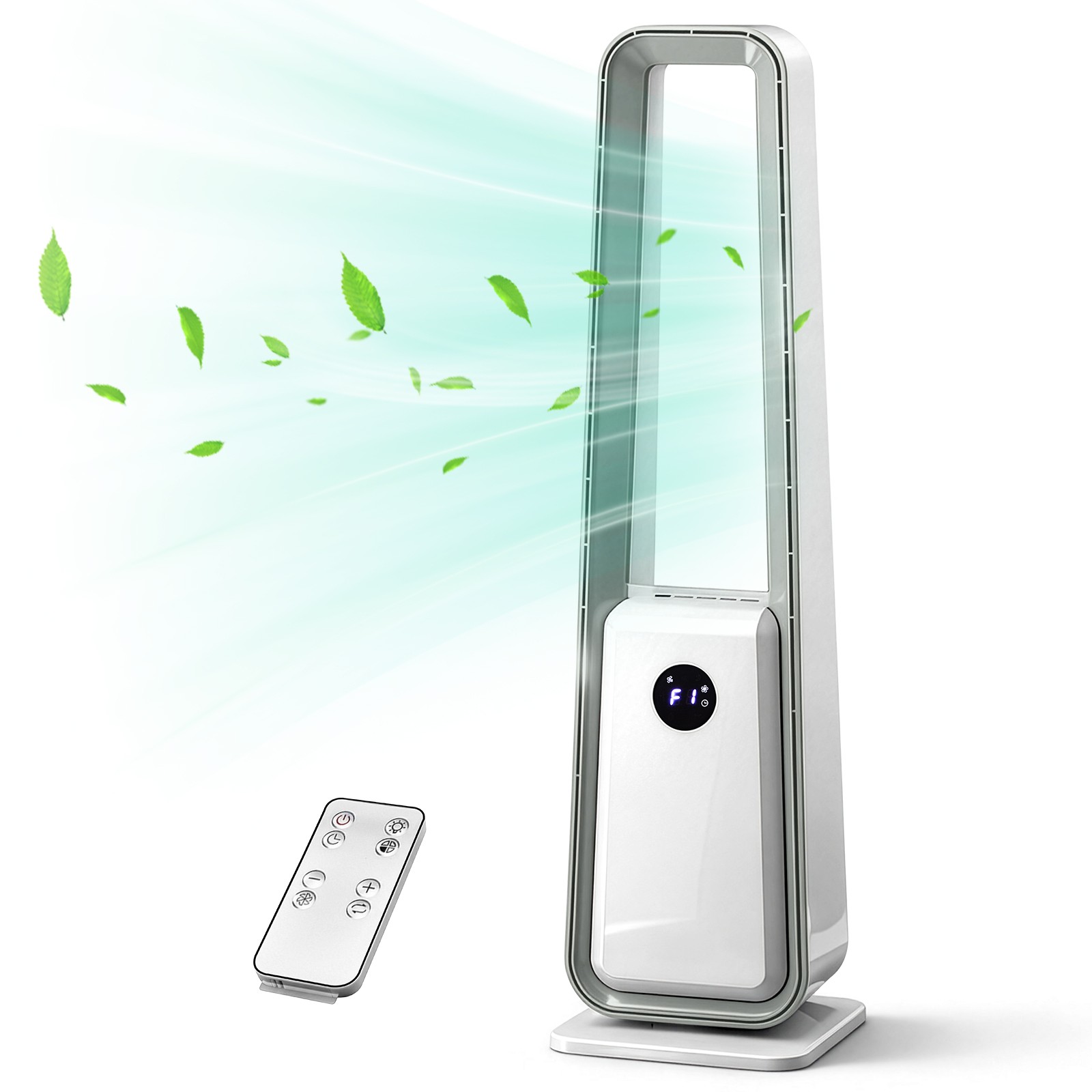 40″ Bladeless Tower Fan HEPA Air Purifier LED display w/Remote Timer Oscillating