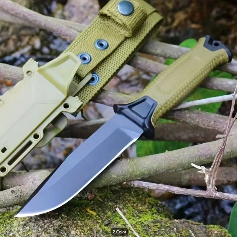 High Hardness Multifunctional Straight Knife -1pc One Portable Sharp Knife BLACK