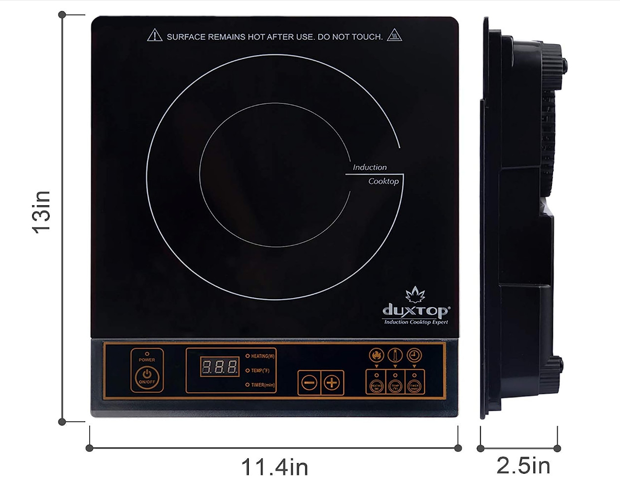 Duxtop 1800W Portable Induction Cooktop Countertop Burner, Silver 8120MC/BT-180G