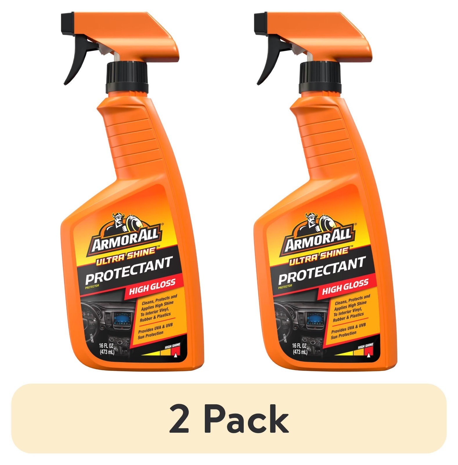 (2 pack) Armor All Ultra Shine Protectant Car Cleaning Spray – 16 fl oz
