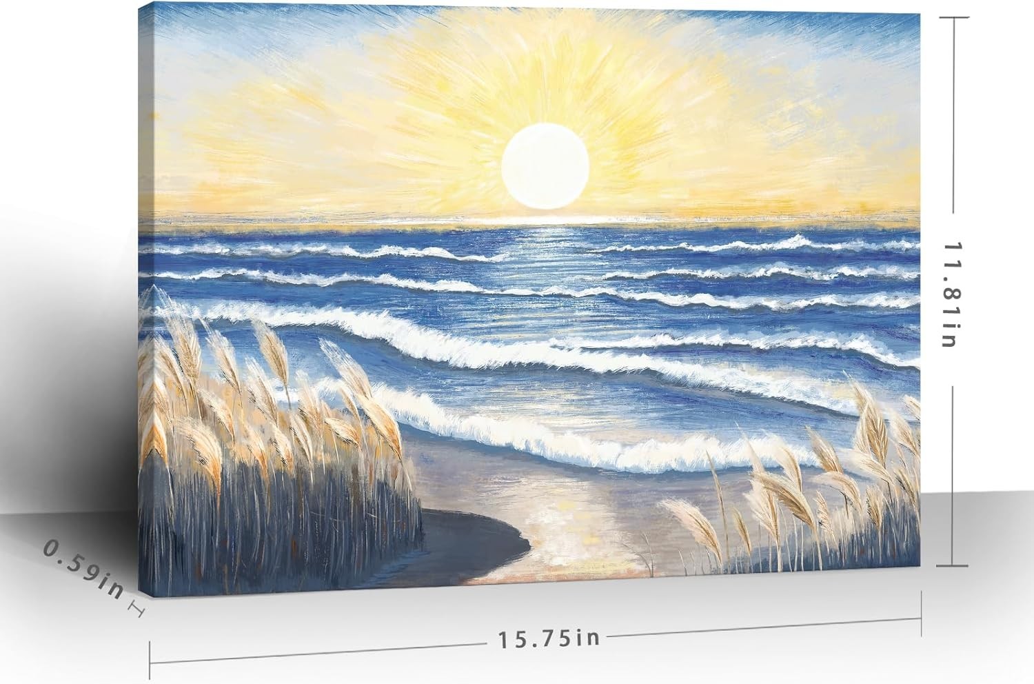 Stunning 12×16 Ocean Sunset Art Print – Waterproof Canvas for Any Room