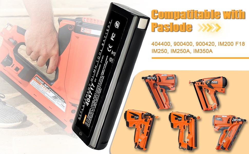 2/1PACK Battery for PASLODE 6V Ni-MH 404717 902000 900400 900420 900600 Nailer
