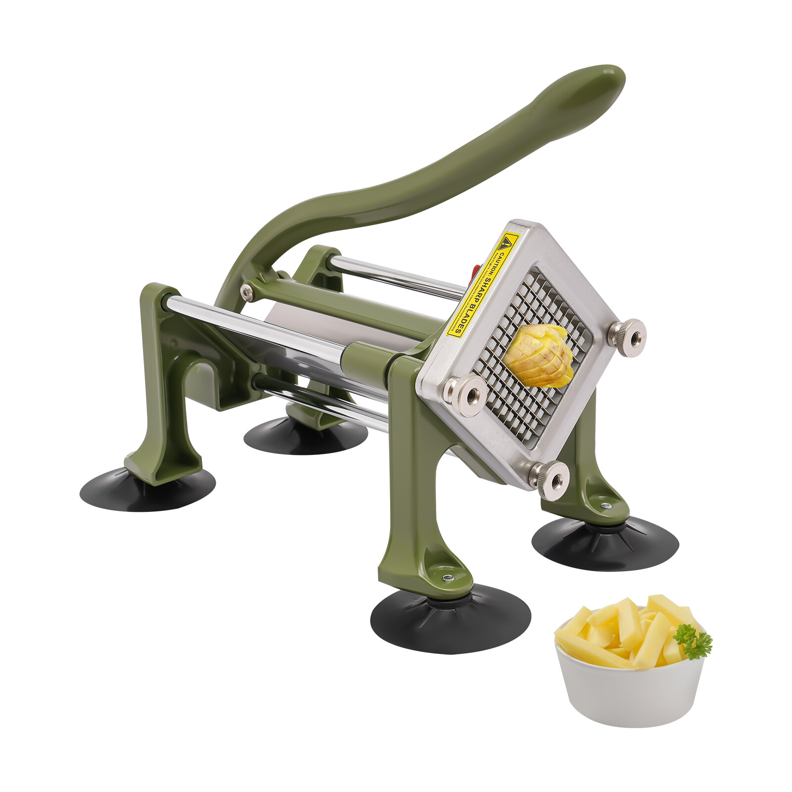 Green 14.2*8.7*13.3in SS& Plastic Manual French Fry Cutter With 1/4in Blade