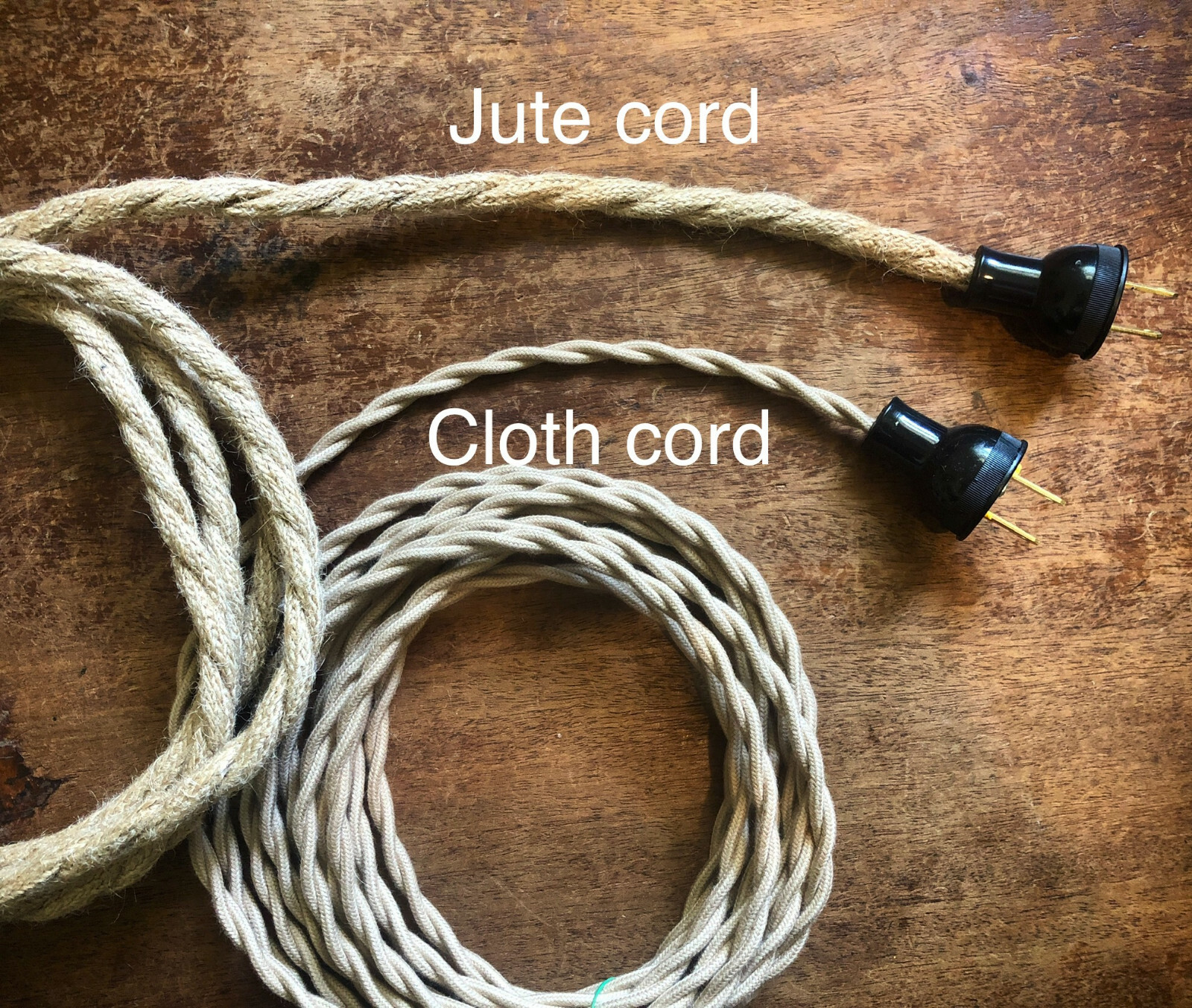 Natural Jute Rope Electrical Cord – Rustic Style Hemp Covered Lamp/Pendant Wire