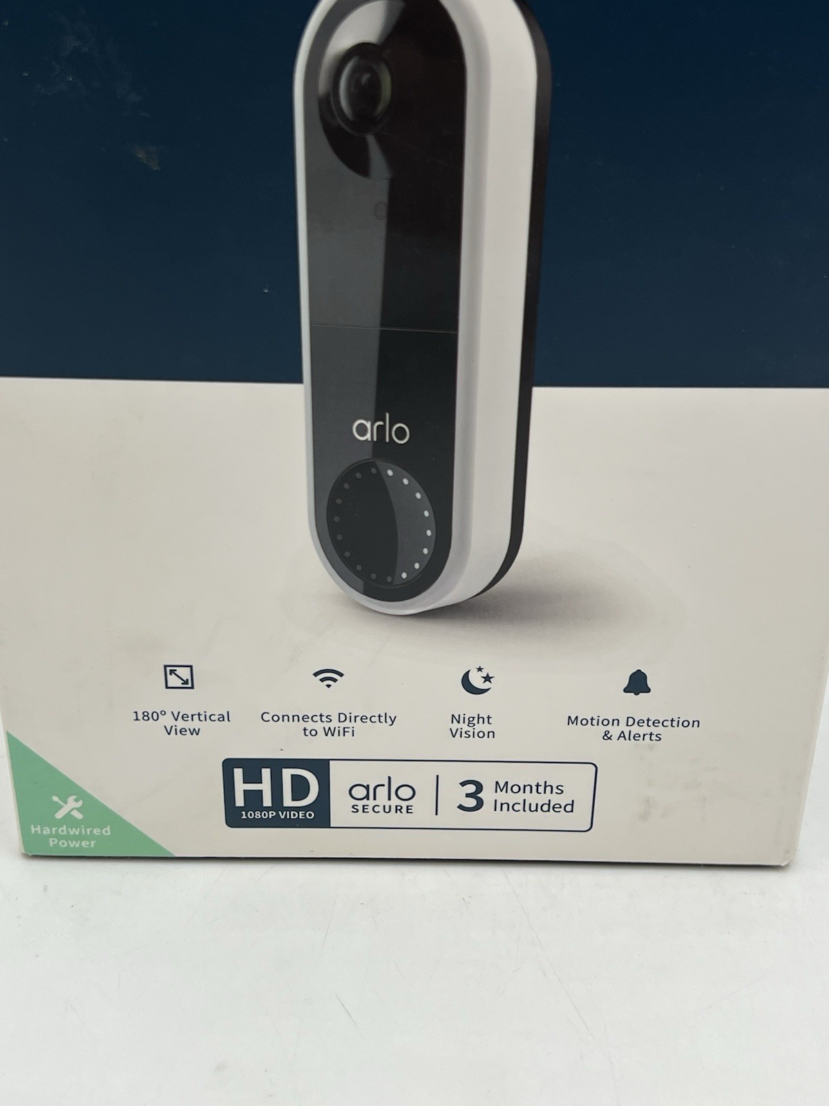 Arlo Essential Wired Video Doorbell – HD Video,Night Vision, Audio, 3 Months Inc