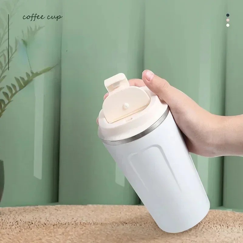 380ml/510ml Stainless Steel Travel Coffee Mug Thermos Cup Leak-Proof Office