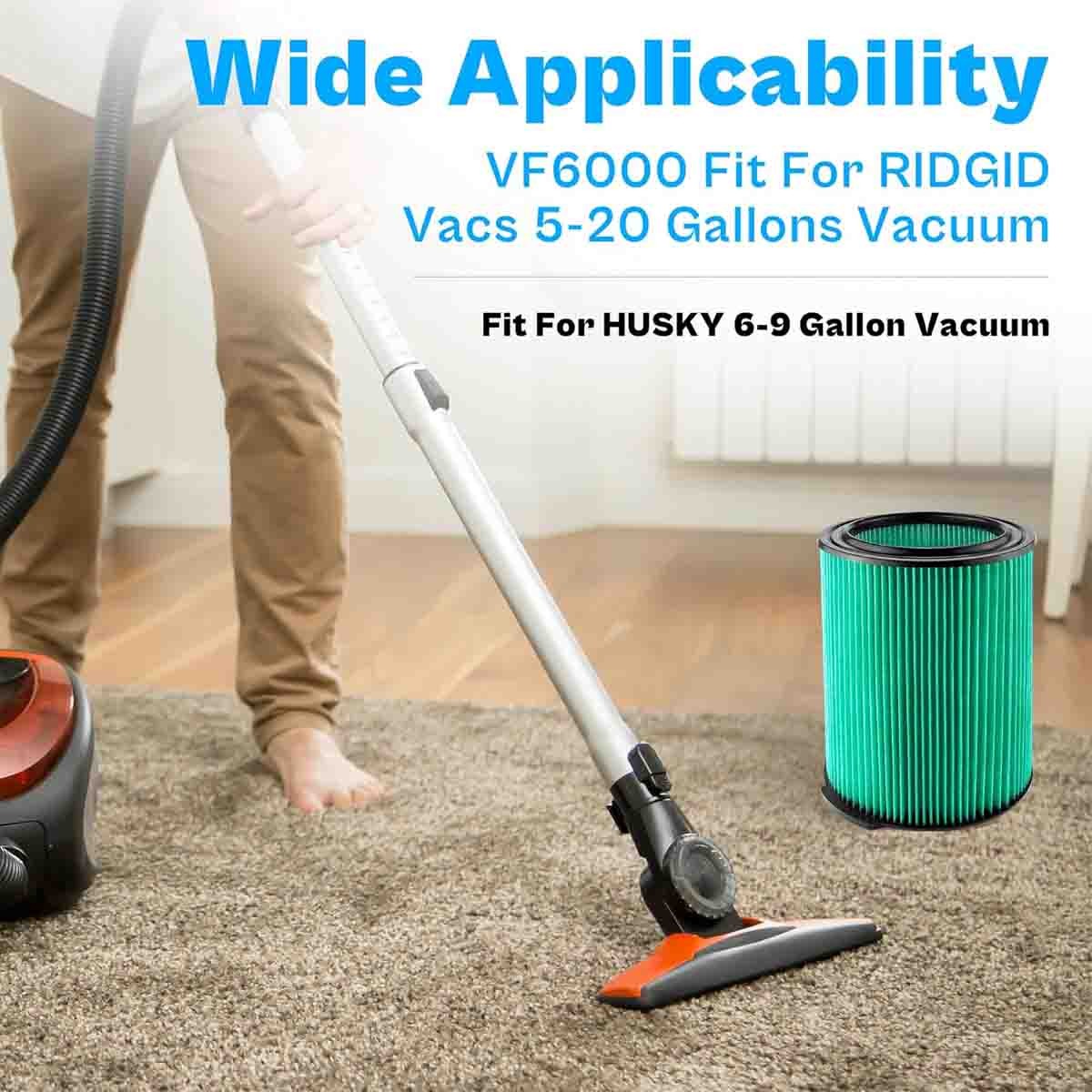 VF6000 Filter Replace For Ridgid Wet Dry Vac Vacuum 5-20 Gallon WD5500 WD0671