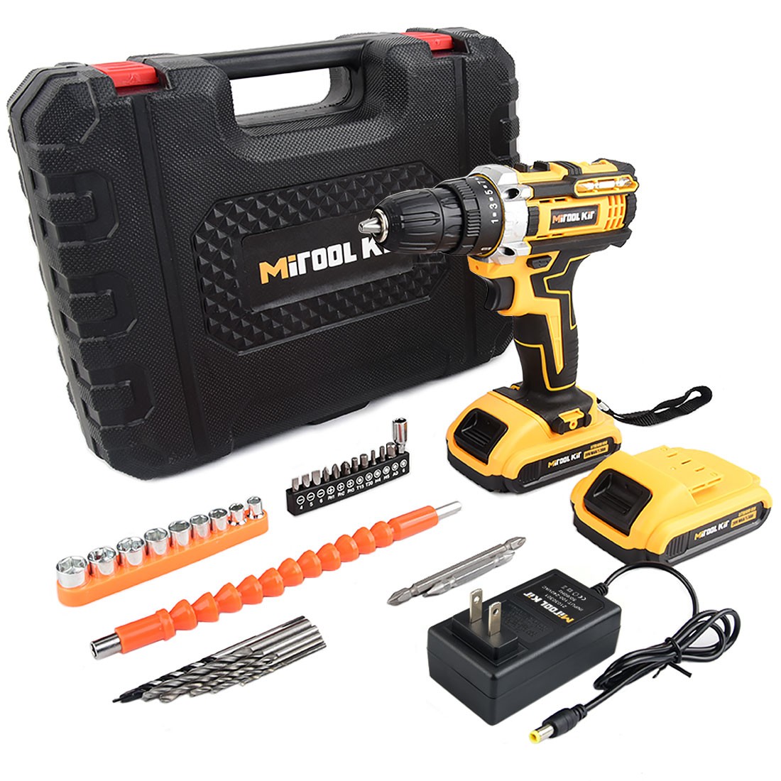 20V Drill 2 Speed Electric Cordless Drill Screwdriver with Bits Set & Battery