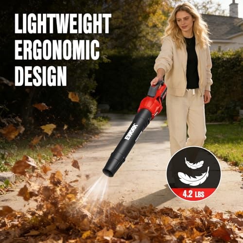 20V Cordless Leaf Blower, Heavy Duty 700CFM 200MPH Electric Leaf Blower Red