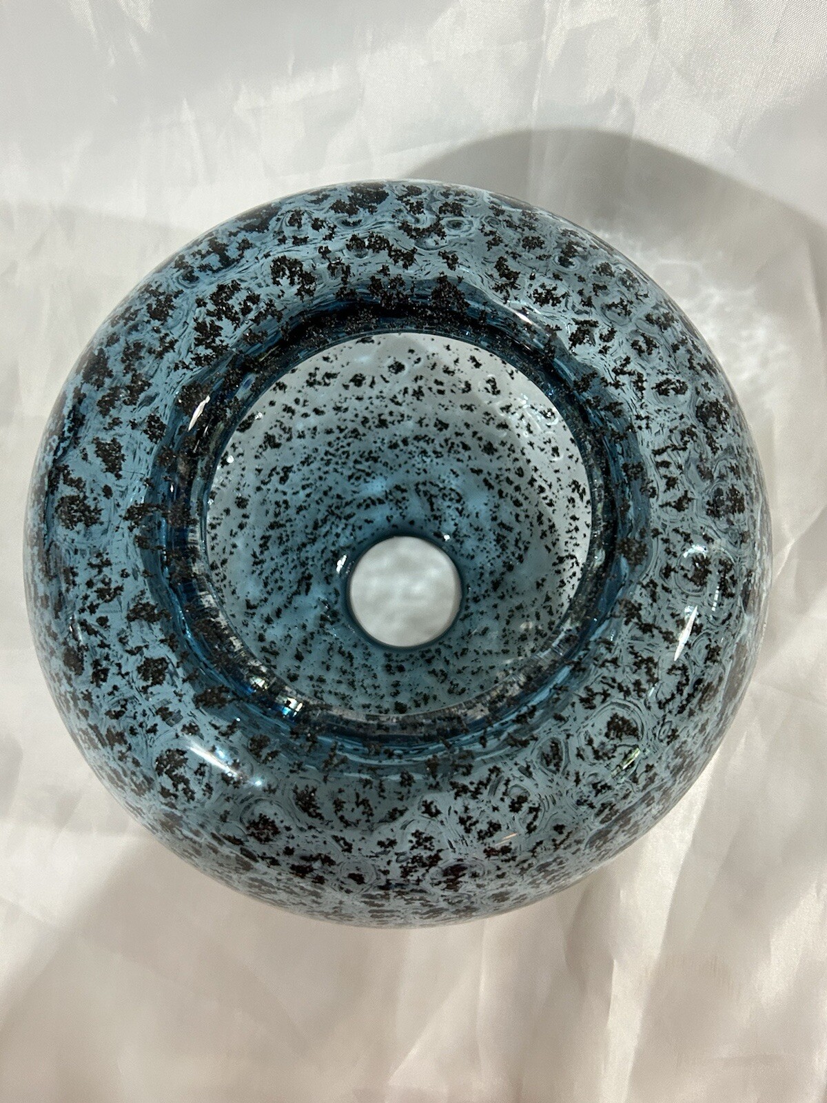 Hand Blown Dimpled Glass Pendant Light Blue Brushed Nickel Any Room
