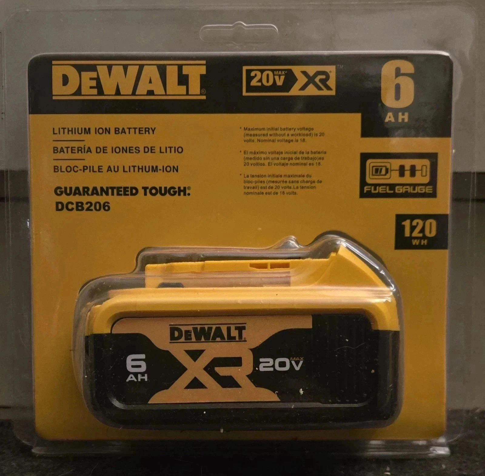 DeWalt DCB206 20V Max Premium XR 6.0Ah Lithium-Ion Battery SAME DAY FREE US SHIP