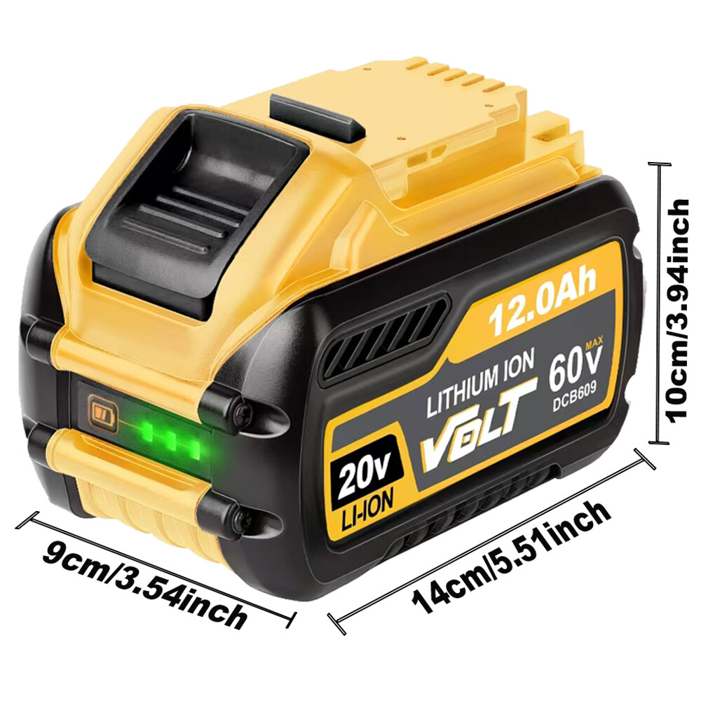 12.0Ah For DEWALT FLEXVOLT DCB609 20V/60V MAX Lithium-lon Battery DCB606 DCB612