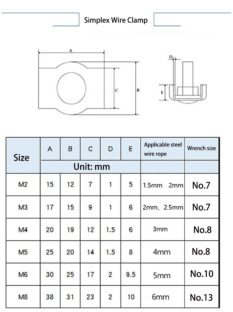 Wire Rope Clamp Thimble Simplex Duplex 2mm 3mm 4mm 5-32mm 316 A4 Stainless Steel