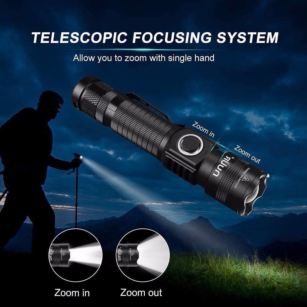 New — NUÜR Tactical LED Torch Flashlight with Picatinny Rail Mount Waterproof