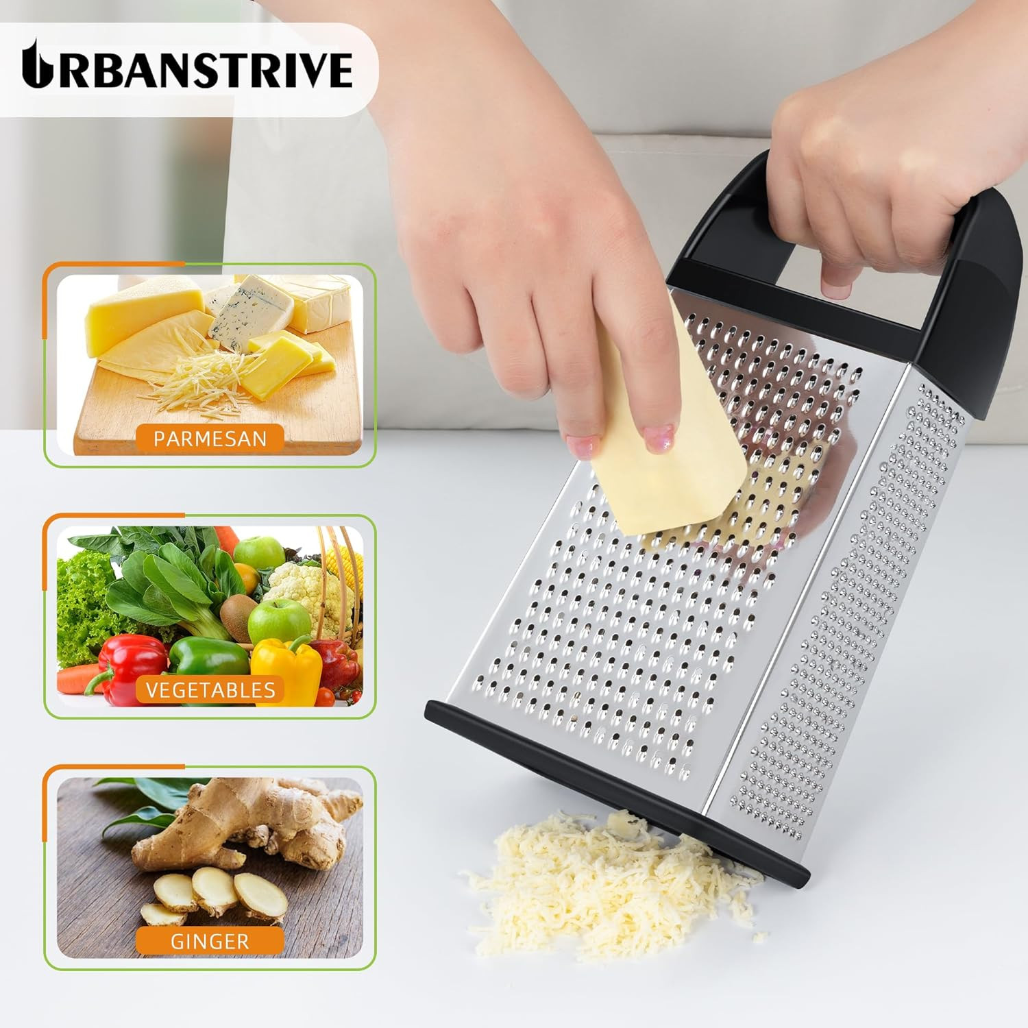 Cheese Grater with Container Box Grater Stainless Steel Graters for Kitchen Chee
