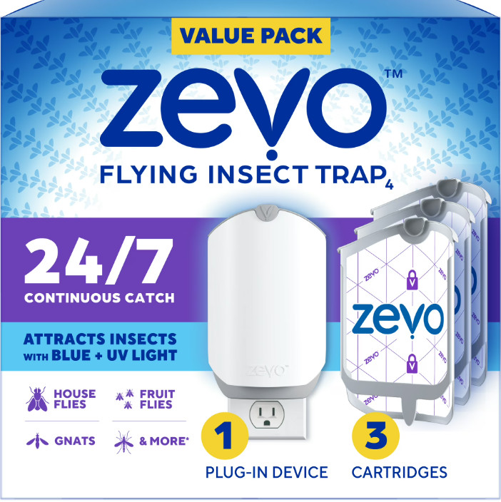 2 Pack Zevo Flying Insect Indoor Fly Trap Full Size: Easy, Mess-Free Solution –