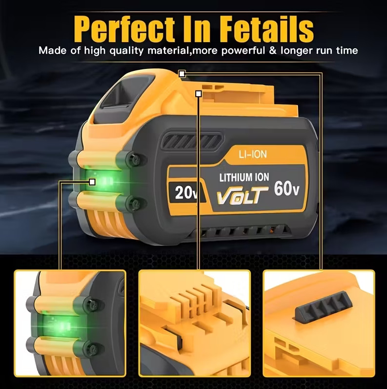 1Pack 12.0Ah DCB609-2 For DEWALT DCB615 20V/60V MAX Li-Ion Battery DCB609