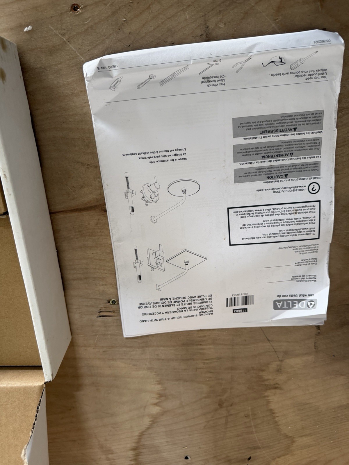READ DESCRIPTION Delta 342702 Modern Monitor 14 Series Raincan Handshower Chrome