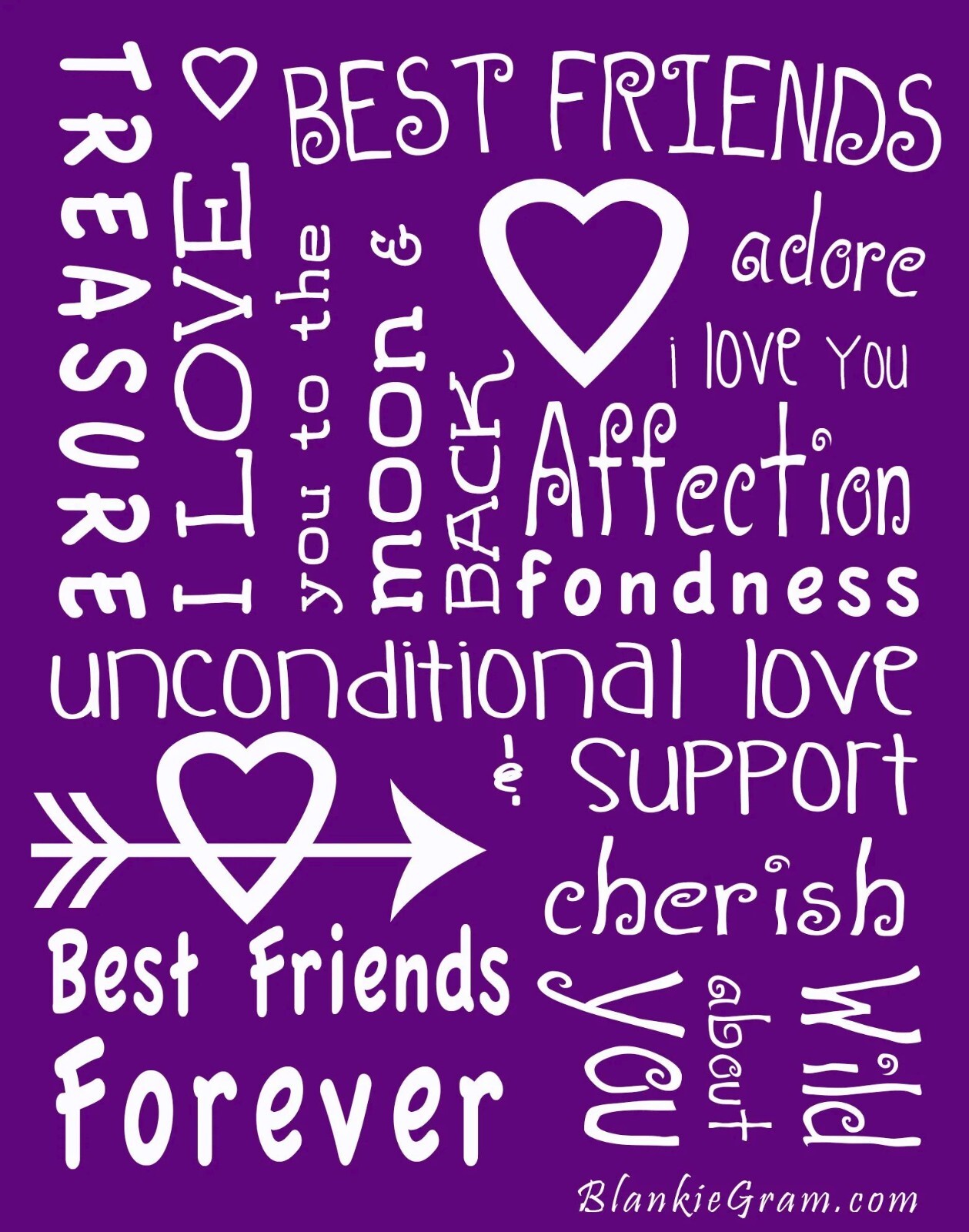 BlankieGram I Love You Throw Blanket Gift Best Friend Mom Caring – 5 colors