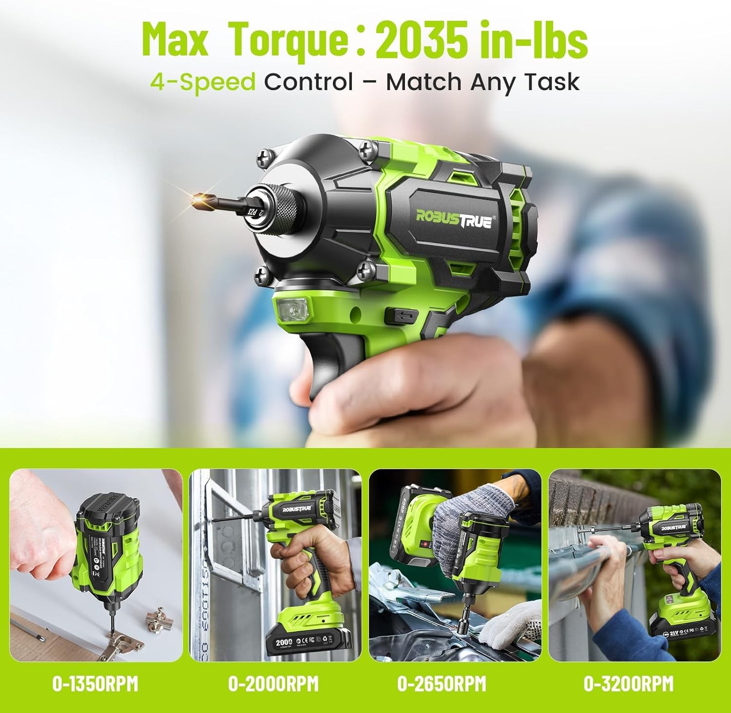 21V Cordless Drill & Impact Driver Combo Kit 3/8″ Drill & 1/4″ Impact Driver