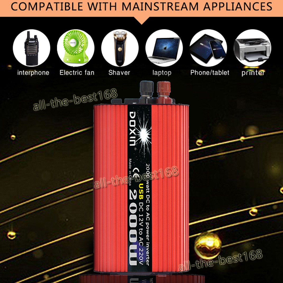2000W Peak 48V to 110V Power Inverter Caravan Car Truck Converter Camping Boat