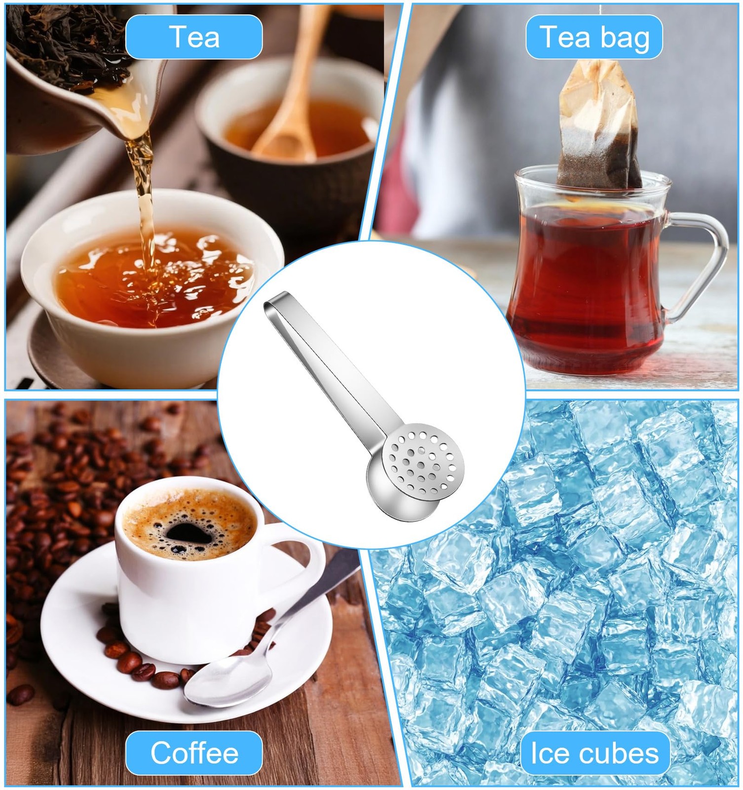2PCS Tea Bag Squeezer, 6.6 * 1.8 Inch Stainless Steel Teabag 6.1in, Silver