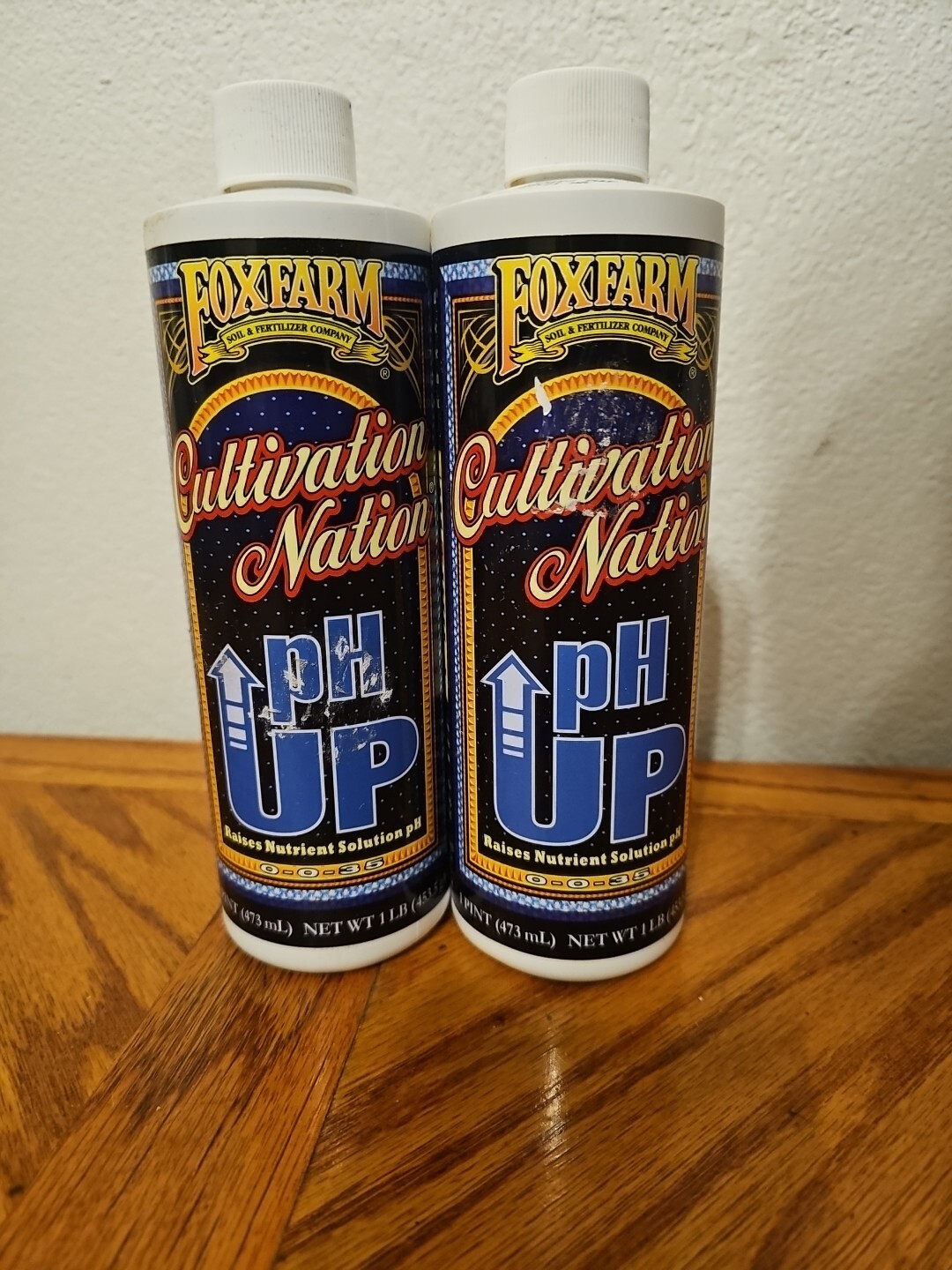 2 Bottles Fox Farm Cultivation Nation pH Up 0-0-35 Pint 16oz Bottles