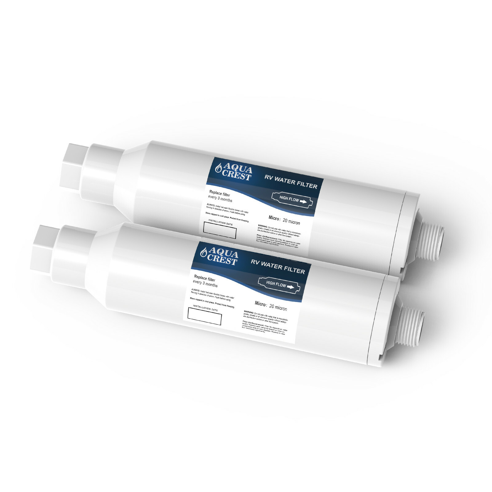 AQUA CREST RV Inline Water Filter, Reduces Chlorine, Bad Taste, odor for RVs(2)