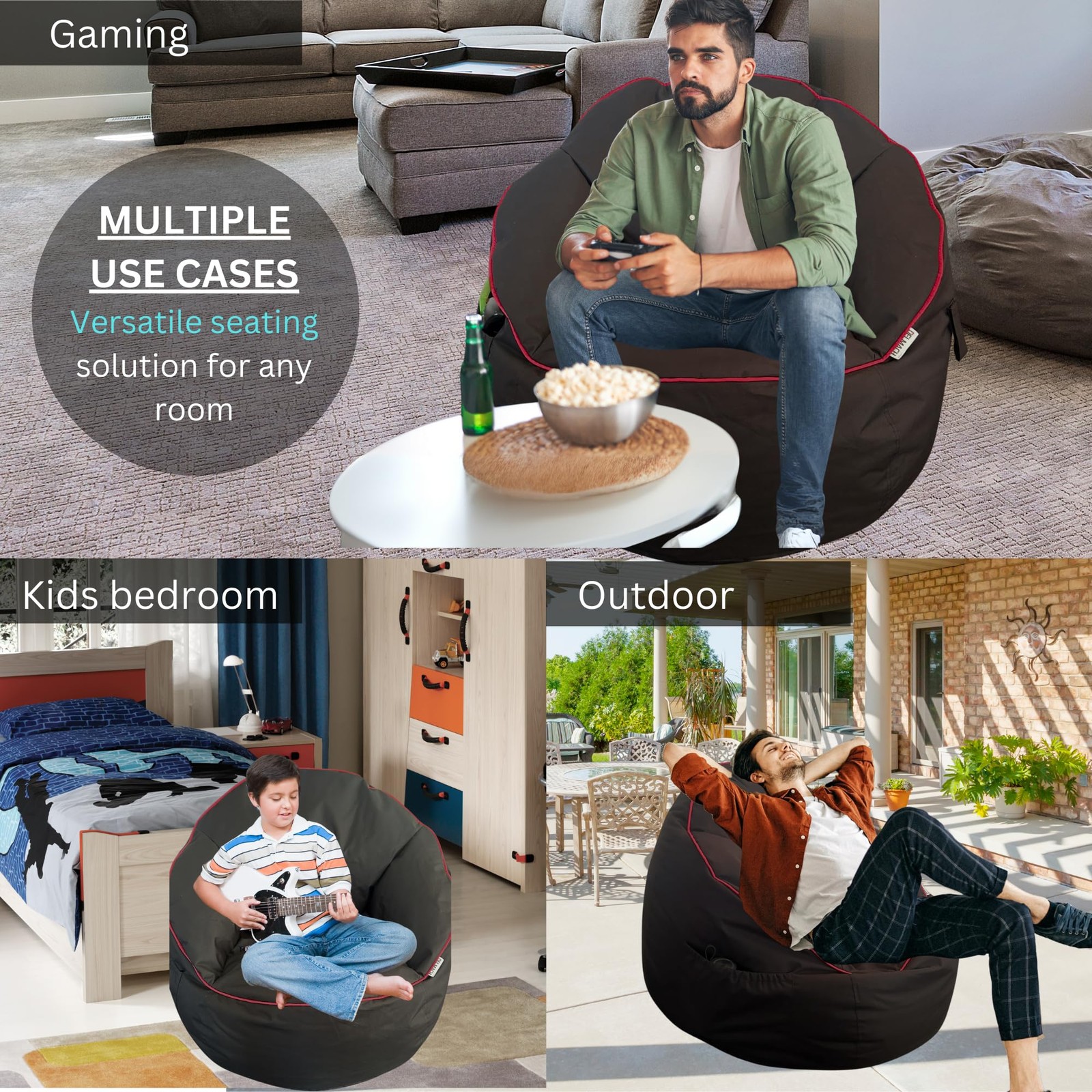 Gaming Bean Bag Chair – Fun Gaming Sofa – for Adults and Teens – Dorm Chair – Ga