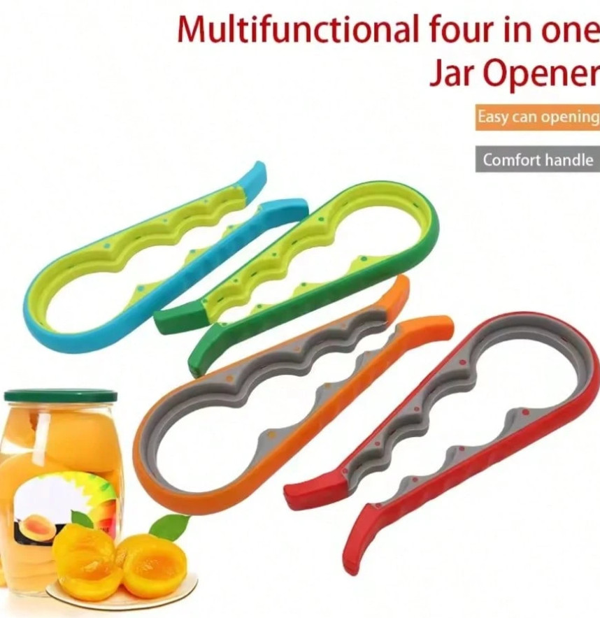 4-in-1 Jar Bottle Opener Grip Wrench Multi-Purpose Kitchen Tool