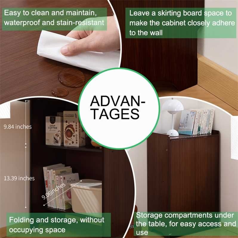 Modern Bamboo Folding Desk Storage Gaming Computer Desk Home Office Study Table