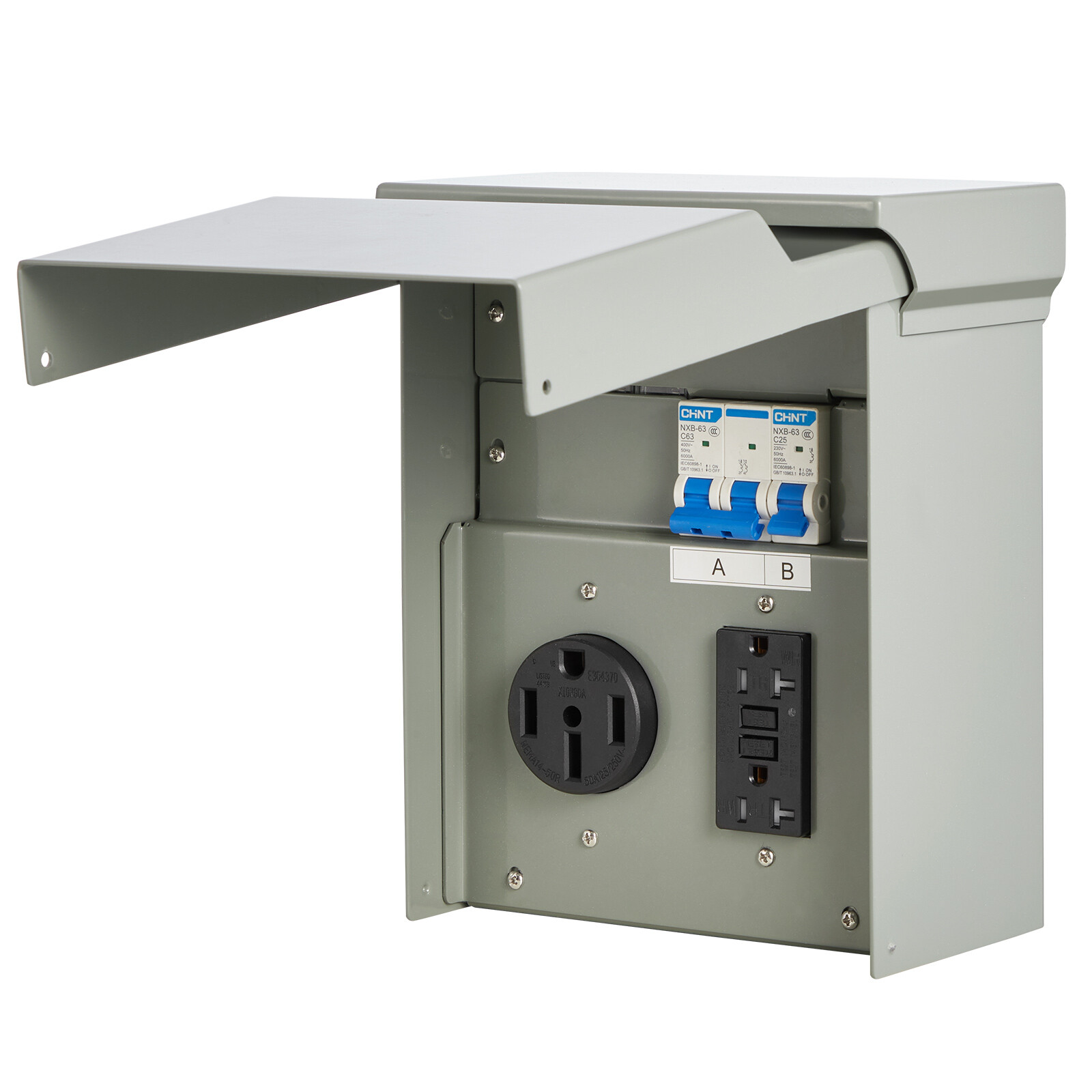 Temporary Power Outlet Panel RV Electrical Panel 20 50 Amp RV Outlet Box
