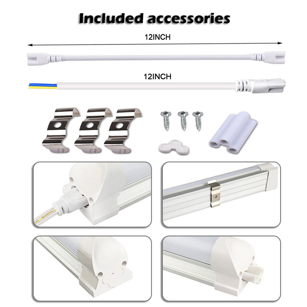 120W T8 8FT LED Shop Light 2FT 4FT 6FT LED Tube Light Linkable Shop Lamp Fixture