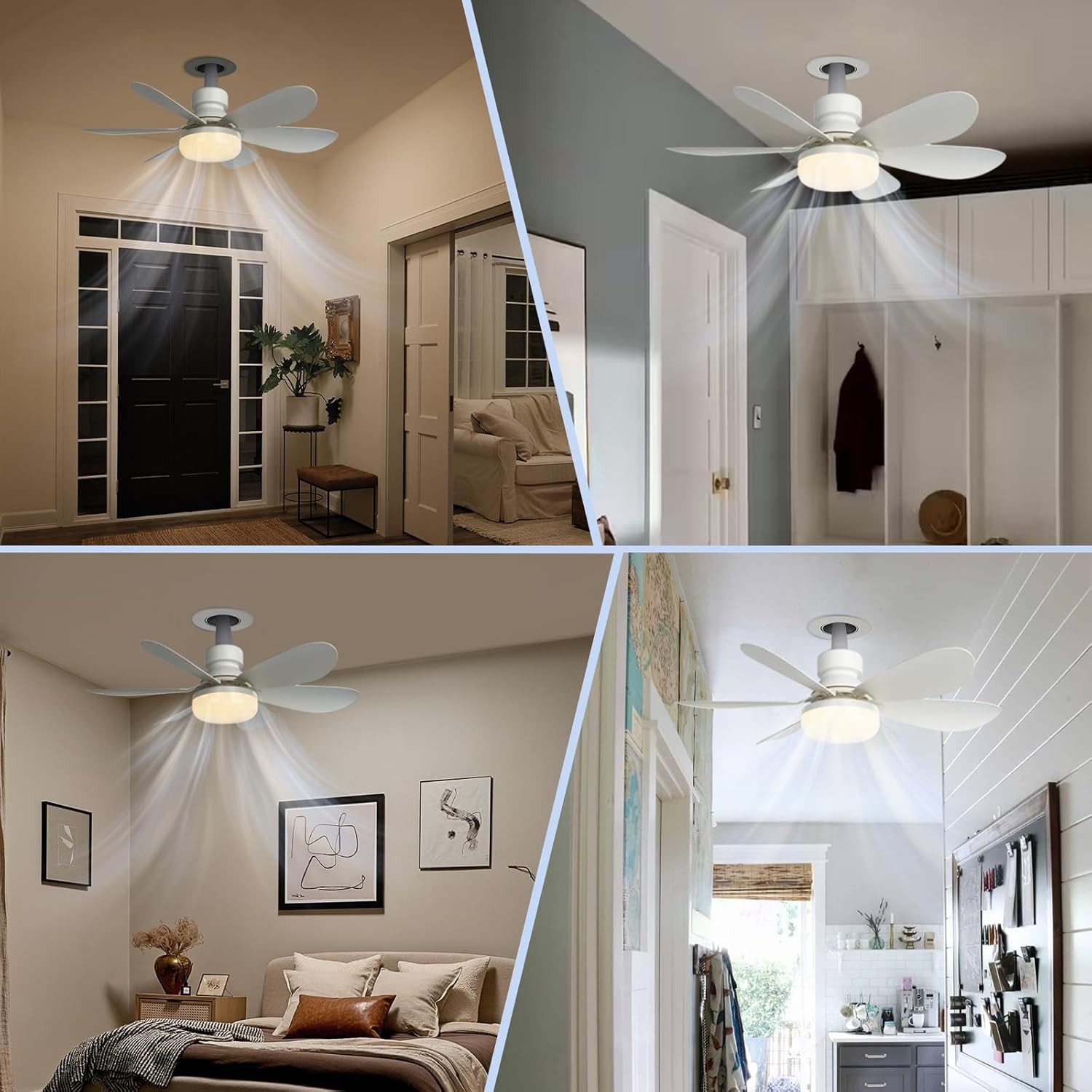 Socket Fan Light Ceiling Fans With Lights And Remote Dimmable LED Ceiling Fan US