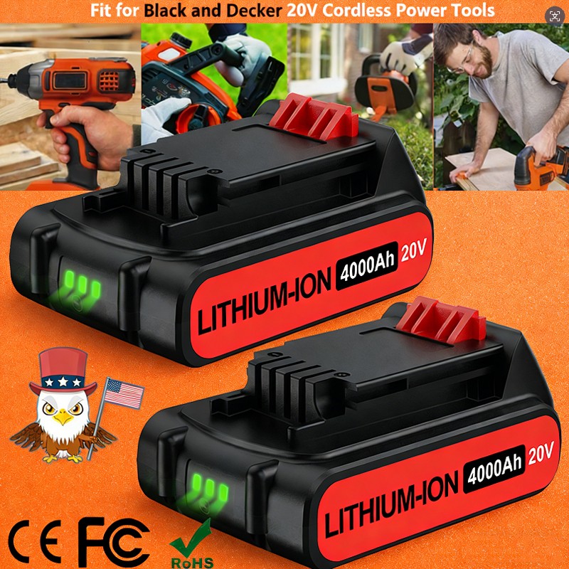 2 Pack 4.0AH 20V MAX For Black&Decker 20Volt Lithium Battery LBXR20-OPE LB2X4020